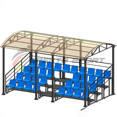 Купить Трибуна для зрителей 4 ряда на 34 места с навесом и перилами в Мамонове 